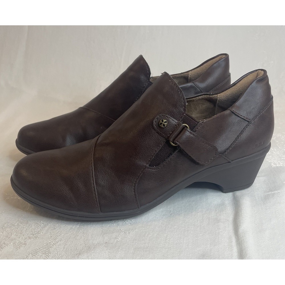 JBU by Jambu Women's Kyley Wedge Shoes Brown Size 8.5 Slip-On Comfort Loafers